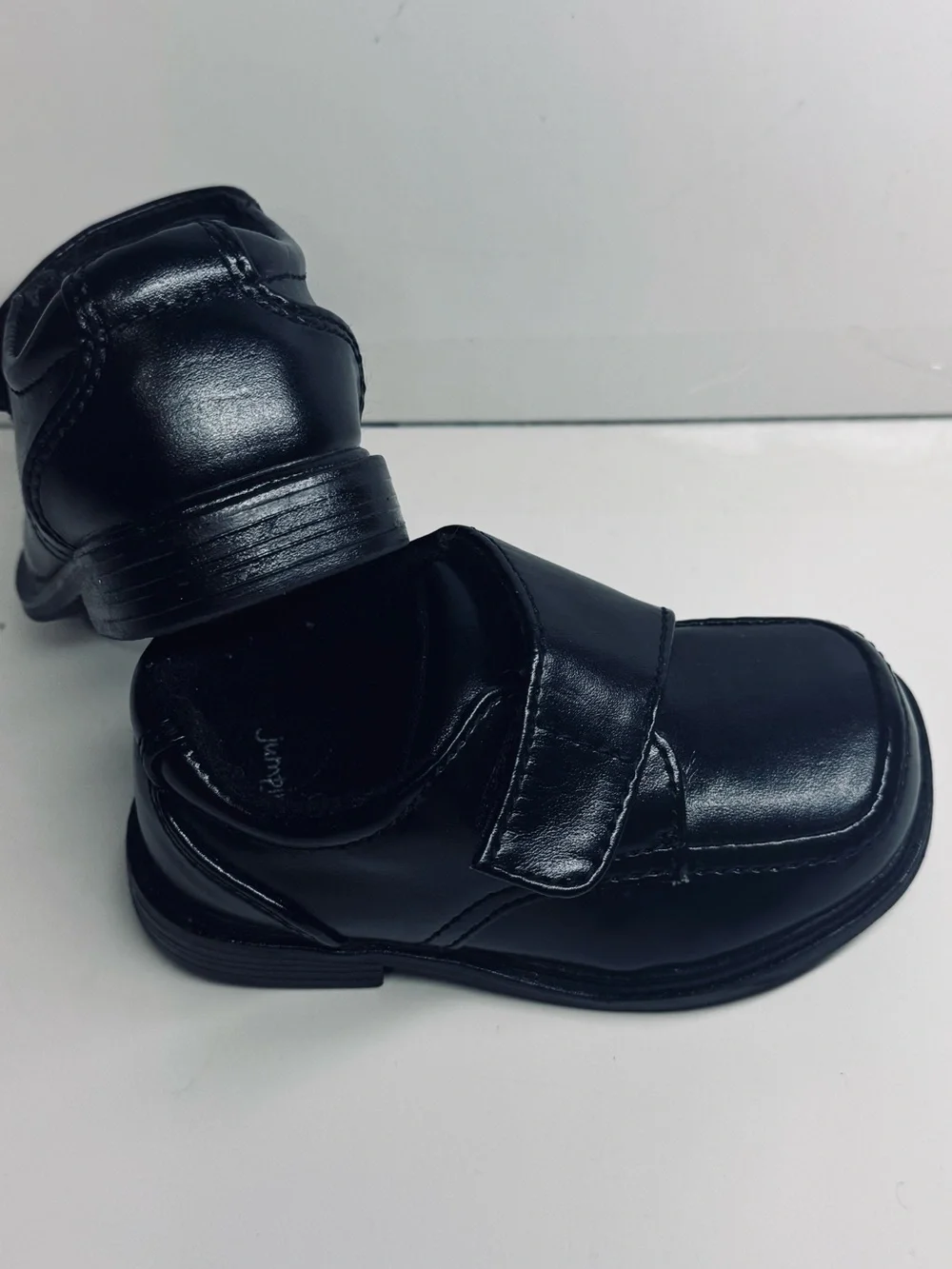 Jumping Beans Toddler Boys Mini Jeb Black Dress Shoes, Size Infant 4 Med